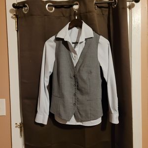 COPY - Doc & Amelia button down shirt and vest . Work attire. 2 piece set.